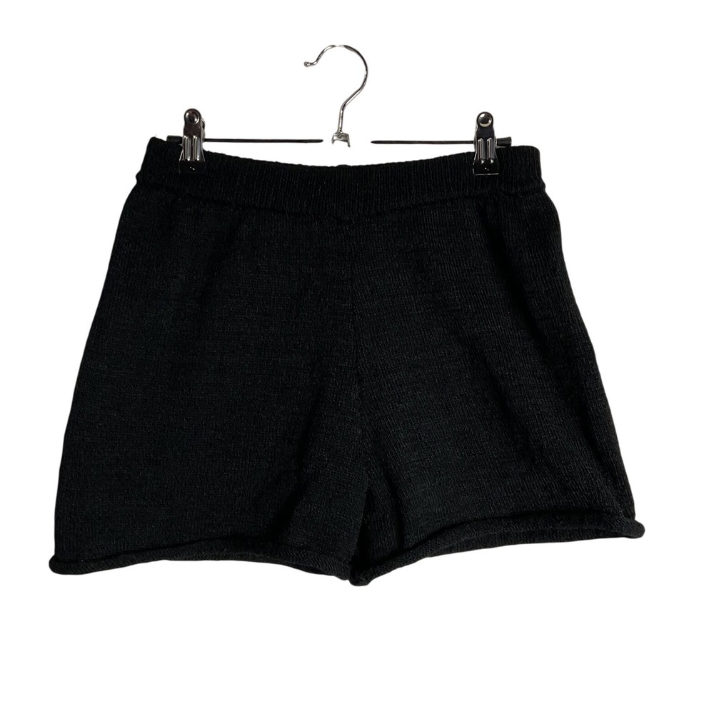 Boa Because of Alice Womens Black Knit High Waisted Shorts Size Small boho beach